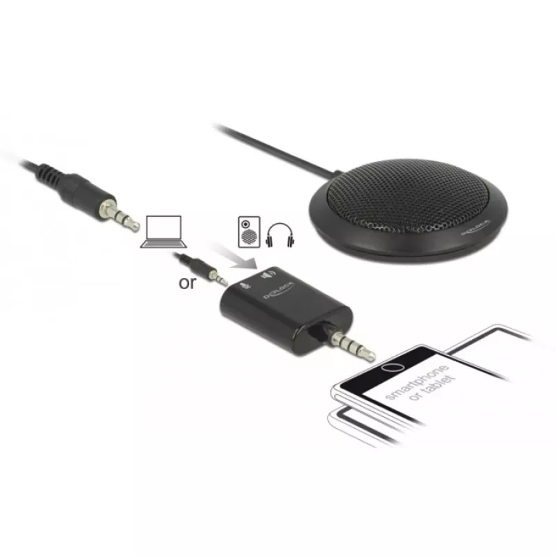 Table microphone DeLOCK 65873 Black