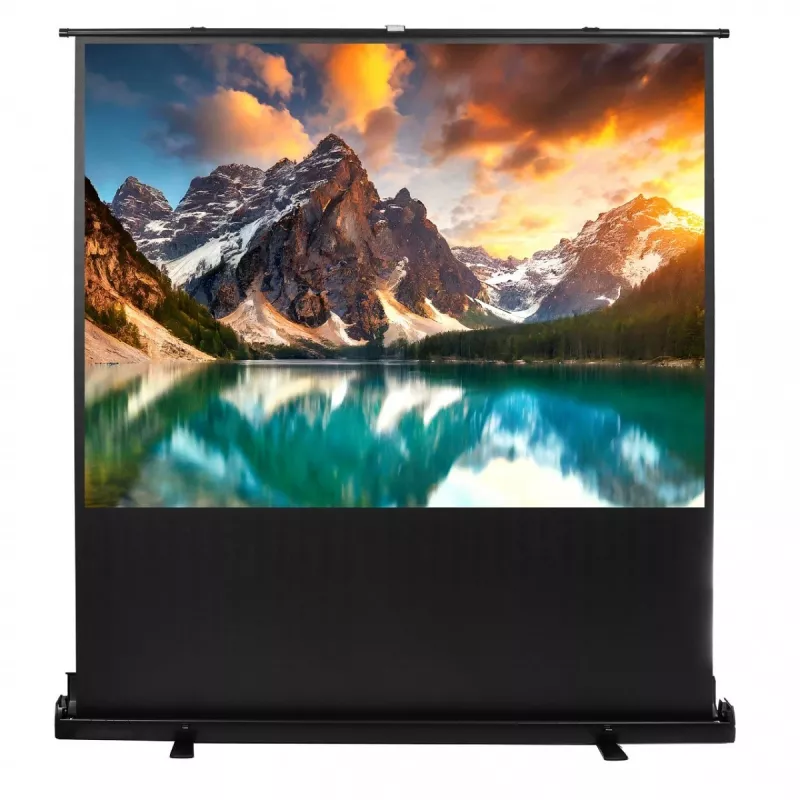 Maclean portable projection screen, compact, floor, 66, 16:9, MC-210