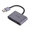 UNITEK V1304A video cable adapter 0.15 m USB Type-A HDMI + VGA (D-Sub) Grey