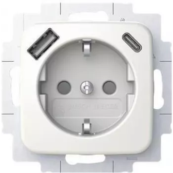 BUSCH JAEGER SCHUKO Socket Outlet USB-A+C 20 EUCB2USBAC-214 (2CKA002011A6296)