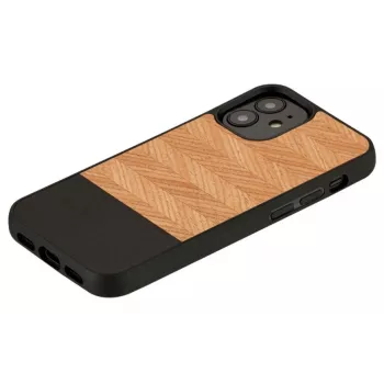 Protective phone case Man and Wood for iPhone 12 mini Herringbone Nero Black