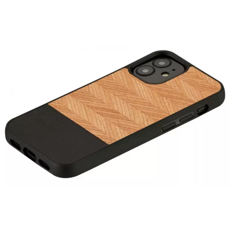 Protective phone case Man and Wood for iPhone 12 mini Herringbone Nero Black