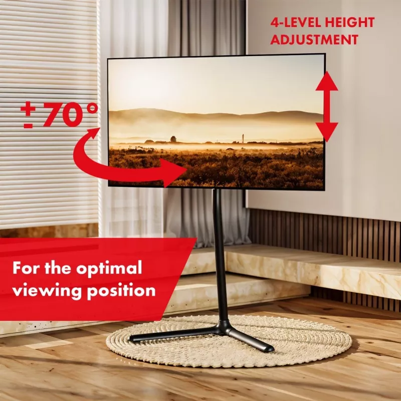 TV floor stand MACLEAN MC-494 for 32 inch–70 inch TVs, VESA up to 400×400 mm, max load 40 kg, tilt 70°