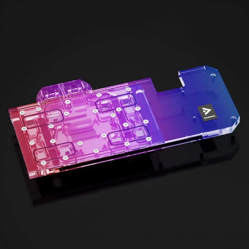 GPU water block Barrow LRC2.0 for ASUS STRIX 3070 — full coverage, acrylic