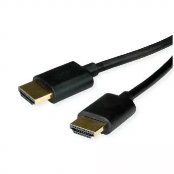 ROLINE HDMI High Speed Kabel mit Ethernet Slim ST-ST schwarz 3 m 11.04 - Kabel - Digital/Display/Video