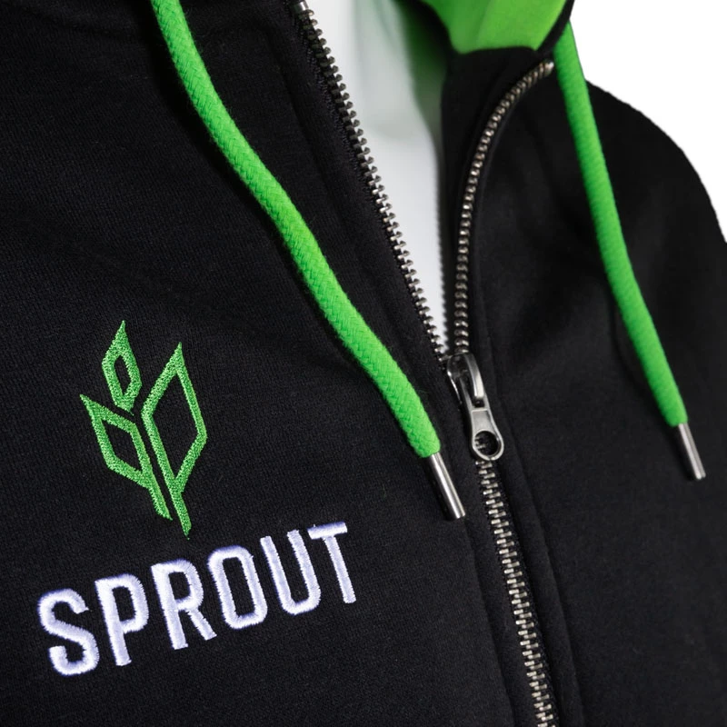 GamersWear SPROUT Basic zip hoodie size M black/green