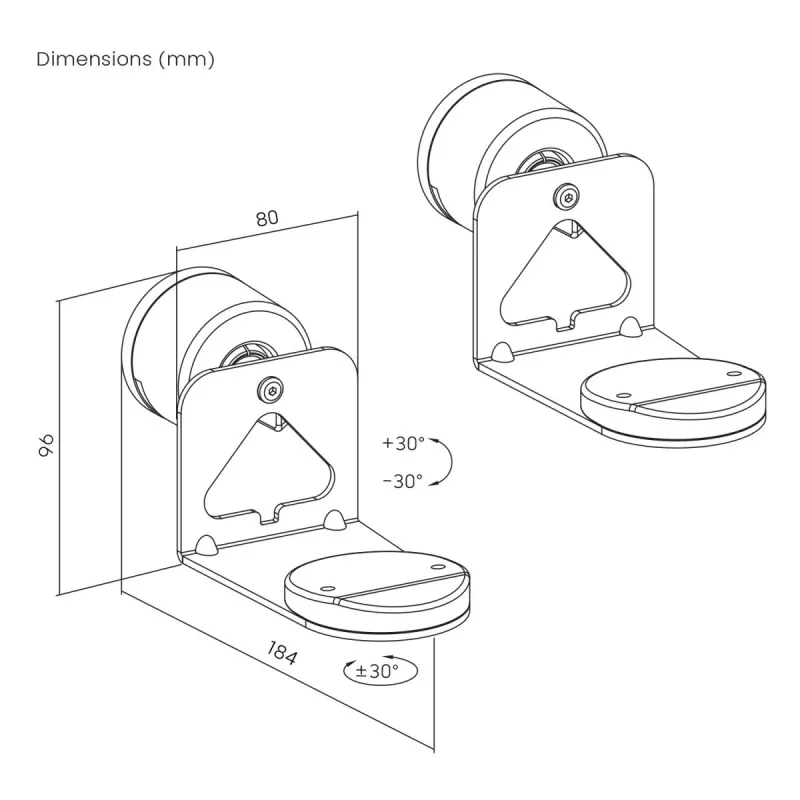 Wall mount MACLEAN MC-495 for 2x Sonos ERA speakers, adjustable angle, heavy duty