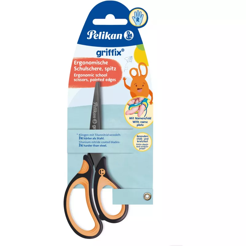 Pelikan Griffix Universal Straight Cut Black Orange Adult Single 819060