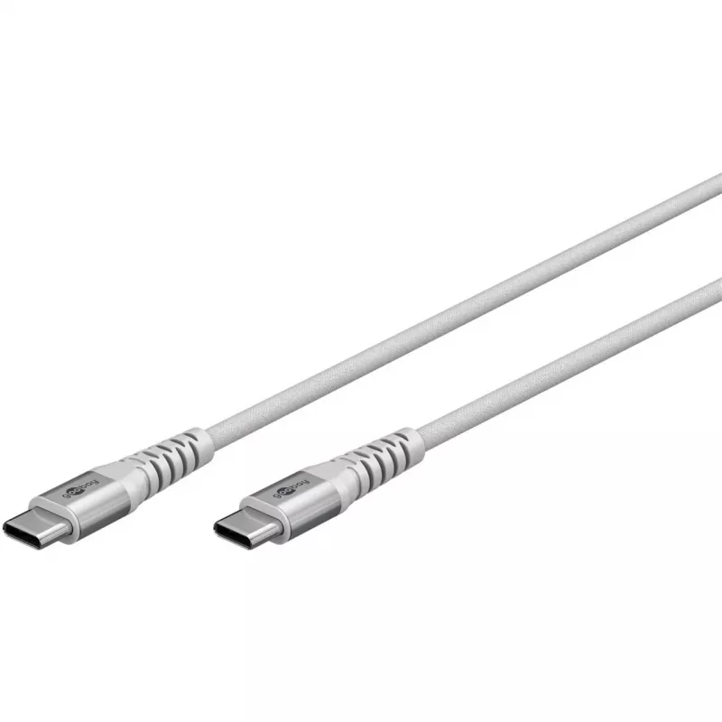Goobay KAB USB-C (ST-ST) 2m Connection Cable Textilmantel White USB Cable USB 2.0 USB C (70194)