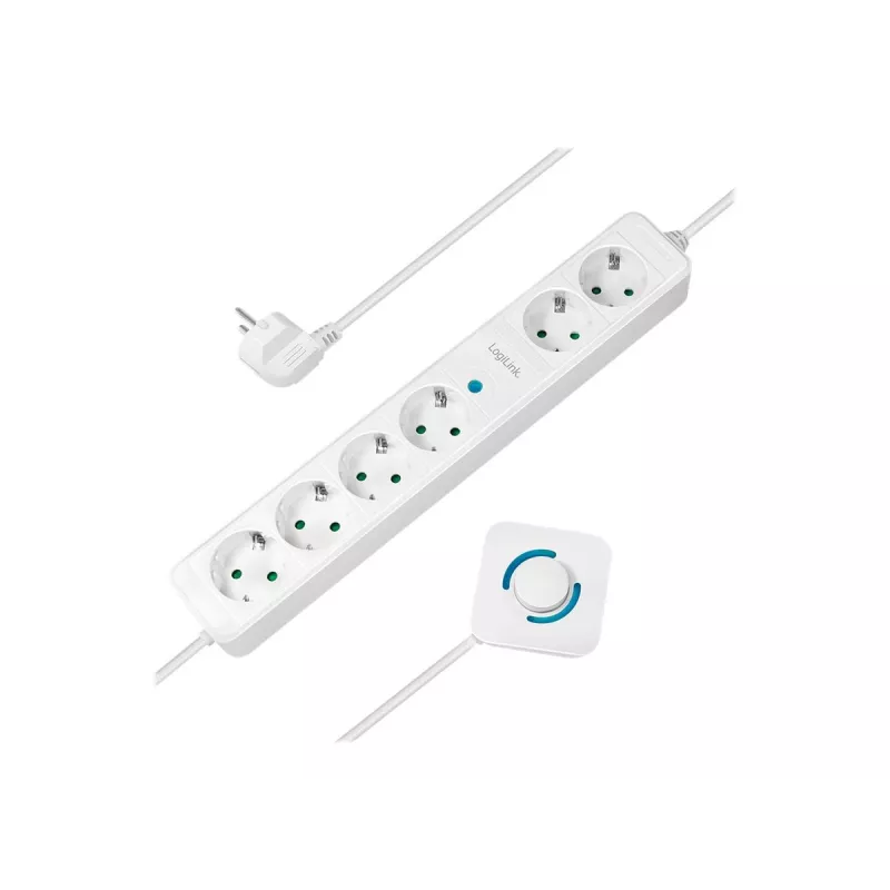 Power Extension LogiLink LPS271 1.5m 6 AC Outlets Indoor White
