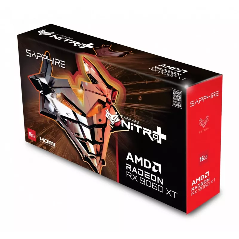Graphics card Sapphire NITRO+ Radeon RX 9060 XT — 8 GB GDDR6, 128-bit, PCIe x16 5.0