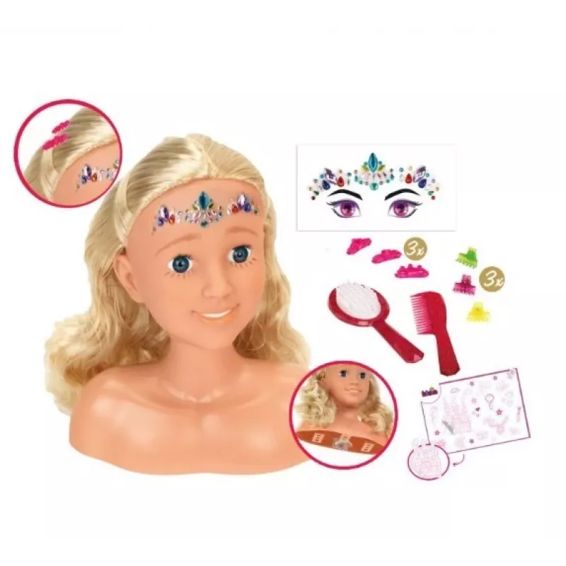 Combing and Styling Head KLEIN Sara 5205 with Realistic Features — doll accessory for hair practice