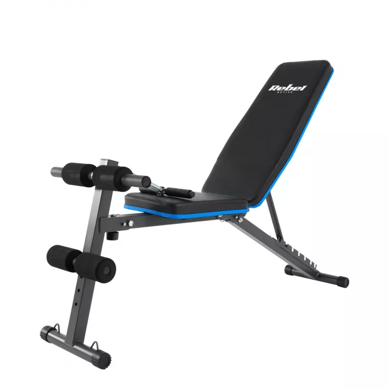 Incline training bench Rebel RBA-2003 with leg lock and resistance rubber bands