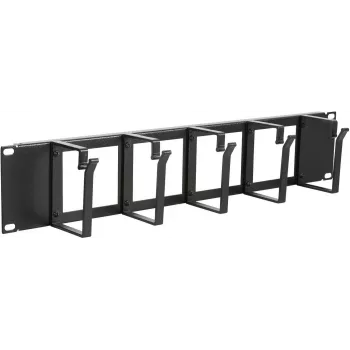 Cable management panel LOGON RAO115BL Black Aluminium 19 inch