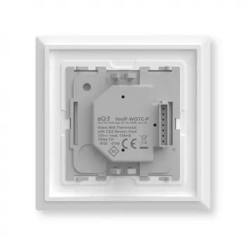 Glass wall thermostat Homematic IP 161333A0 with CO2 sensor, digital RF, 230 V, 54.5×54.5×29 mm
