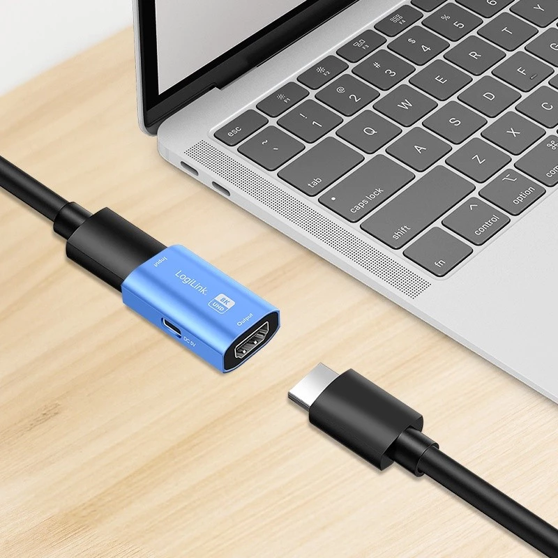 HDMI repeater, 20m, 8K 60Hz, HDCP 2.3 alu, blu