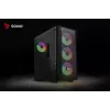 PC case SAVIO Noctis Flow RGB — Cube, ATX/Mini-ITX, 3x 120 mm front fans, tempered glass side, max GPU 35 cm