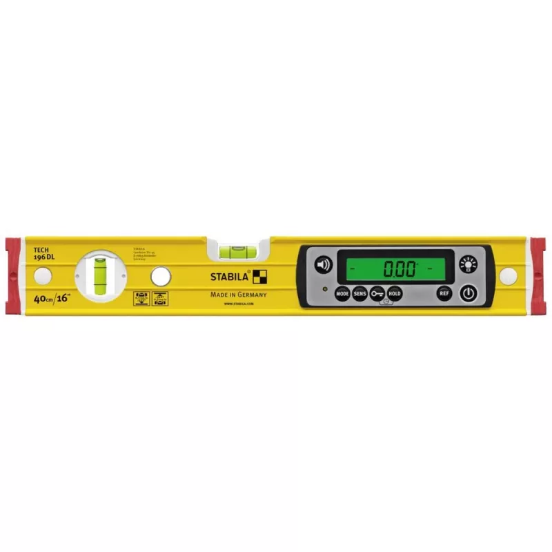 Spirit level STABILA TECH 196 DL 19830, digital 40 cm, accuracy 0.5 mm/m, anti-slip, with pouch