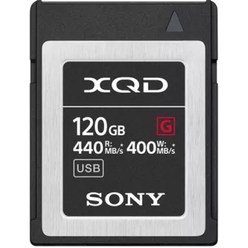 Sony QD-G120F 120 GB Hi- Speed XQD Memory Card, 120 GB, XQD, 440 MB/s, 400 MB/s, Water resistant, Temperature proof, Black