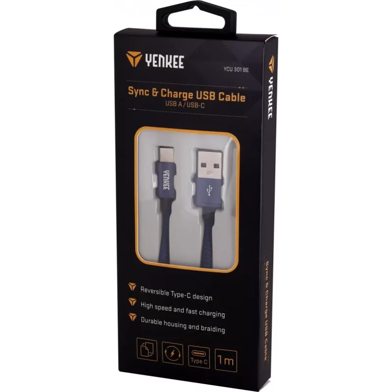 Cable YENKEE YCU 301 BE USB a 2.0/USB C 1m Fialov