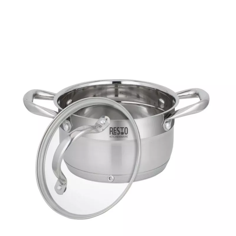 Round Stainless Steel Pot Resto Kitchenware Libra 1.9 L