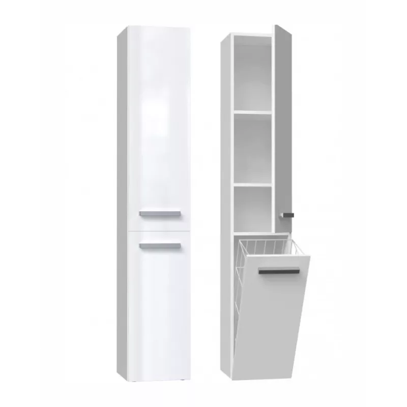 Bathroom cabinet NEL IV 31x30x174 cm, white, glossy