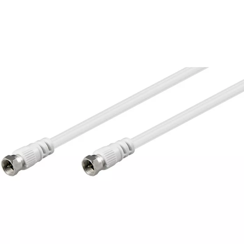 Wentronic Goobay SAT Connection Cable, White, 5 m - F-Plug F-Plug (11725)