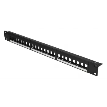 Patchpanel Extralink 24-port U/UTP (UTP) modular, 1U, black, 482.6 mm width