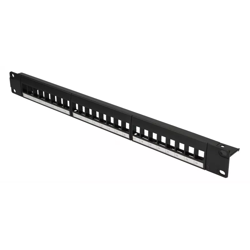 Patchpanel Extralink 24-port U/UTP (UTP) modular, 1U, black, 482.6 mm width