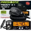CB radio President Teddy II+ — 40 channels, 4W TX, 12/24V, noise blocker, 125×125×45 mm