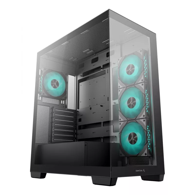 PC case DeepCool CG580 4F Midi Tower — ATX/ITX/MicroATX, tempered glass, 3×120mm+1×120mm fans, 2×3.5 inch & 2×2.5 inch, USB-A×2 USB-C×1, black