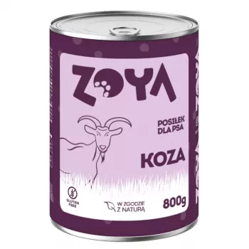 Wet dog food ZOYA Goat 800 g can — complete adult diet with goat meat, 84% moisture, 7.4% protein