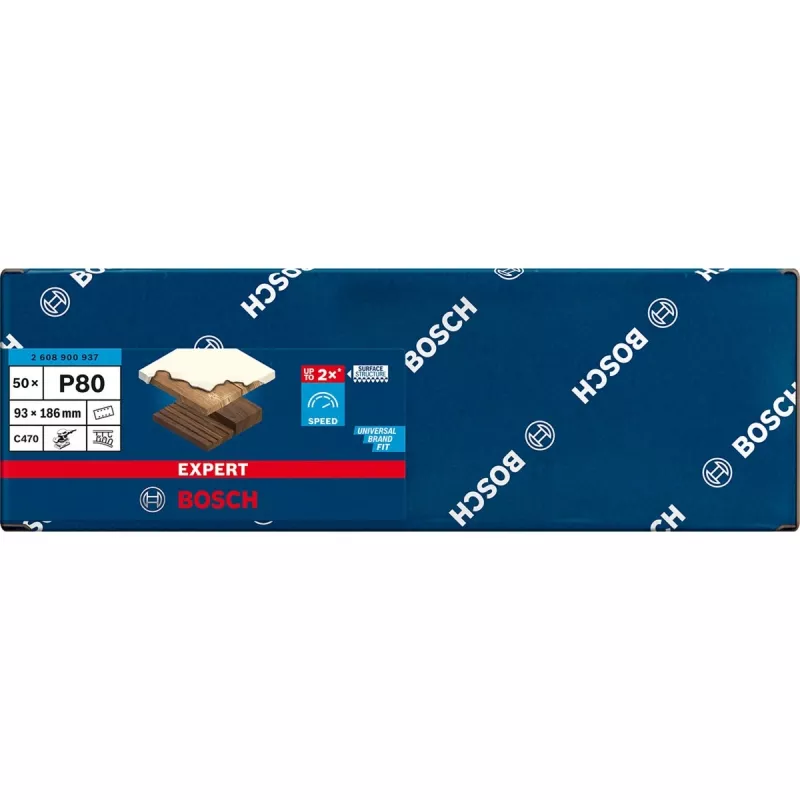 Sanding Sheets Bosch 93x186 mm K80, 50 pieces, 8-hole, for wood and paint (Expert)