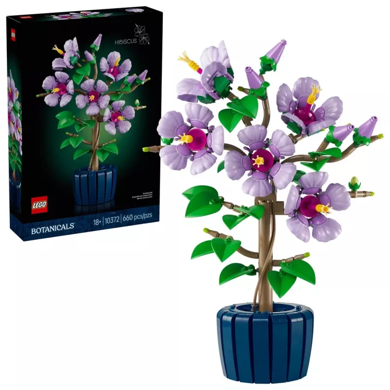 LEGO botanical build set Hibiscus Flower 10372 – 660 pieces, display model, 250×360×130 mm