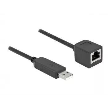 Serial Connection Cable DeLOCK 64163 USB 2.0 Type-A to RS-232 RJ45 50 cm black