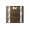 Electronic personal scale Medisana BS 552 — silver bamboo top, max 180 kg, 100 g accuracy, Bluetooth, BMI, body composition
