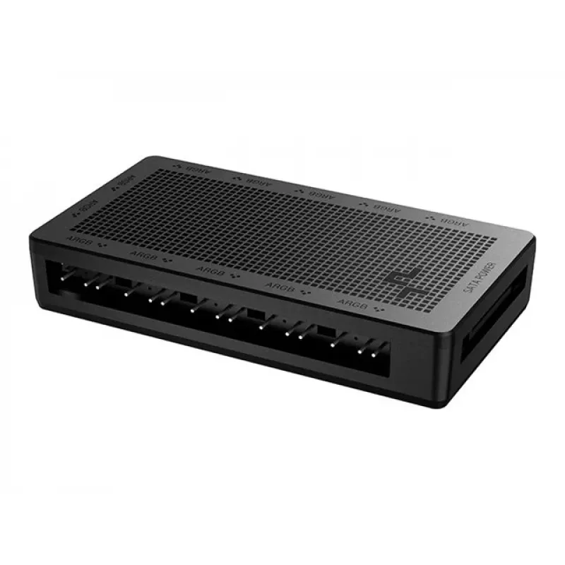 DeepCool RGB Hub SC700 12-Port Addressable RGB Hub, 12 ARGB 3-pin Ports, Magnetic Mount, Black, 45×84×15 mm