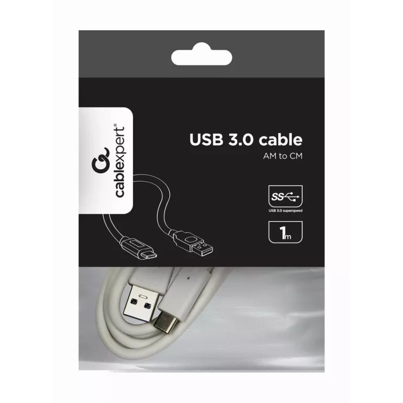 USB data cable Gembird USB A to USB C 1 m, USB 3.2 Gen 1, white
