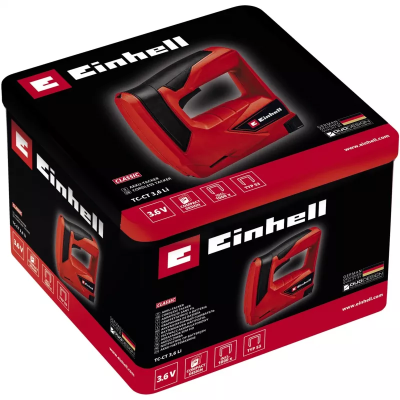Cordless Stapler TC-CT 3,6 Li, Electric Stapler Red/black, Lithium-Ion Battery 1,3Ah