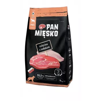 PAN MIĘSKO Cielęcina z indykiem (adult) crunchy M - Dry dog food - 9kg