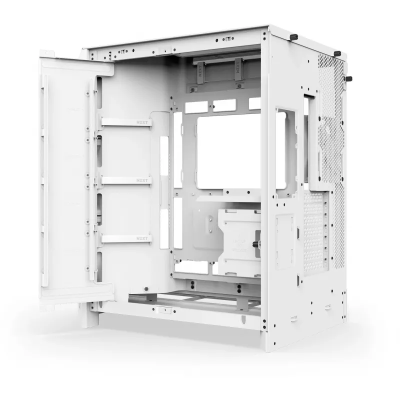PC Case NZXT H9 Flow Midi Tower White — ATX/EATX/Micro ATX/Mini-ITX, 3x140mm front, 1x120mm rear, 2x3.5 inch & 6x2.5 inch bays, tempered glass
