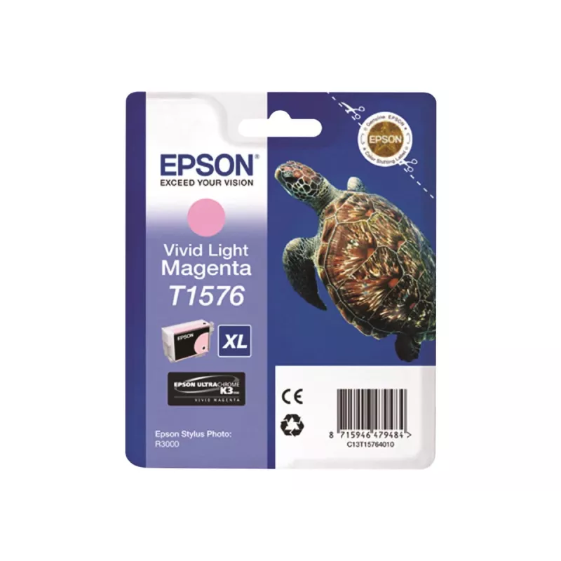 Epson Turtle T1576 Vivid Light Magenta, High (XL) Yield, Vivid light magenta, Pigment-based ink, 25.9 ml, 1 pc(s), 2300 pages