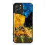 Protective phone case iKins for Apple iPhone 12 / 12 Pro — black, Café Terrace design