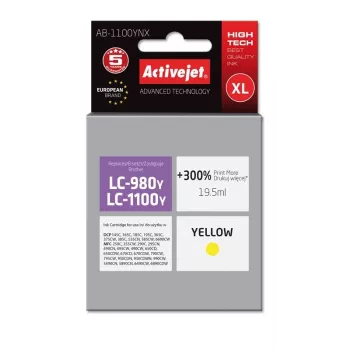 Ink cartridge ActiveJet AB-1100YNX Yellow compatible for Brother LC-1100Y/LC-980Y, XL 19.5 ml dye-based