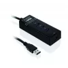 USB 3.2 Gen 1 Type-A 4-port hub IBOX IUH3FB, 5000 Mbit/s, black, 0.5 m cable