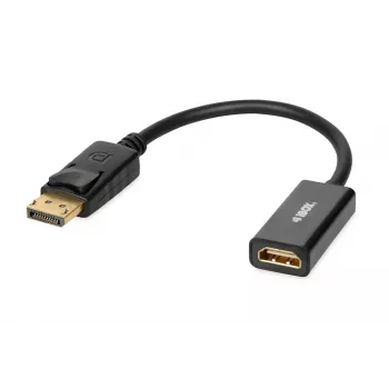 DisplayPort to HDMI cable adapter IBOX iadp4k — DisplayPort (male) to HDMI (female), straight connectors, 4K support, silver