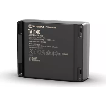Asset tracker TELTONIKA TELEMATICS TAT100TSBAB0 — 2G universal tracker, black, dust- and water-resistant, 0.128 GB memory, Micro-USB, 7.2 V LiSoCl2 battery, 115 g, 63×78 mm