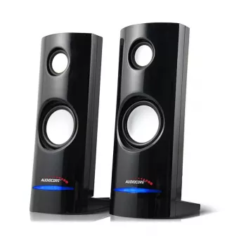 2-way wired PC speaker Audiocore AC860, 2.0 channels, 4 W RMS, USB power, 3.5 mm input, black
