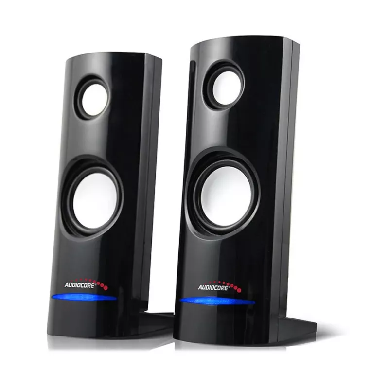 2-way wired PC speaker Audiocore AC860, 2.0 channels, 4 W RMS, USB power, 3.5 mm input, black