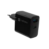 Wired Mobile Device Charger NATEC NUC-2145, 65W, USB-C PD 3.0 + QC 3.0, 1x USB-C, 1x USB-A, 110–240V, Black